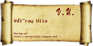 Váray Ulla névjegykártya